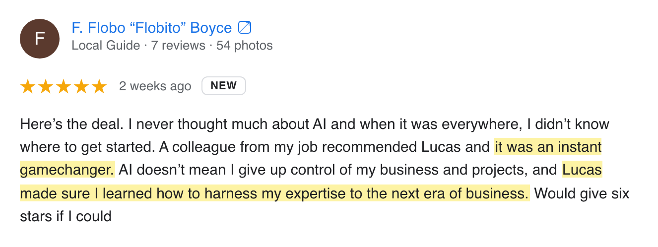 Google review screenshot