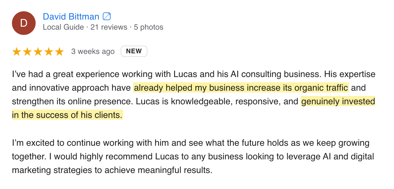 Google review screenshot