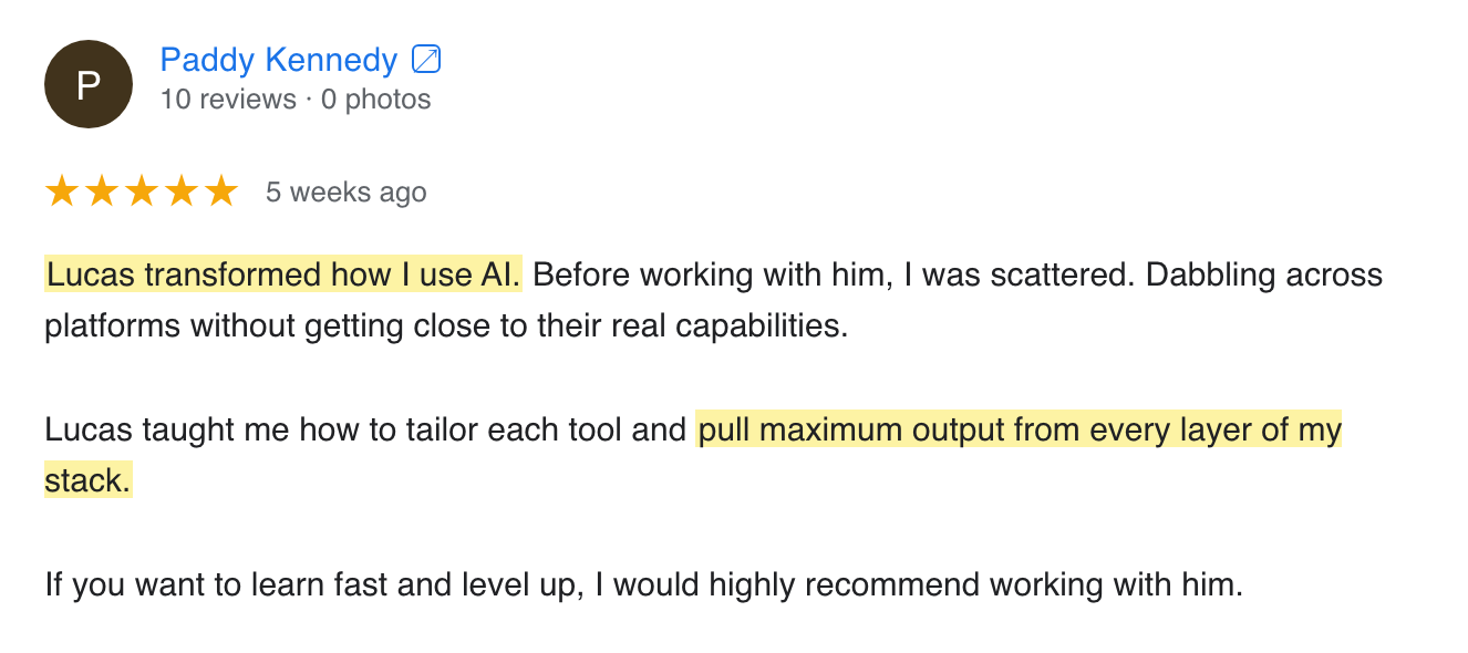 Google review screenshot
