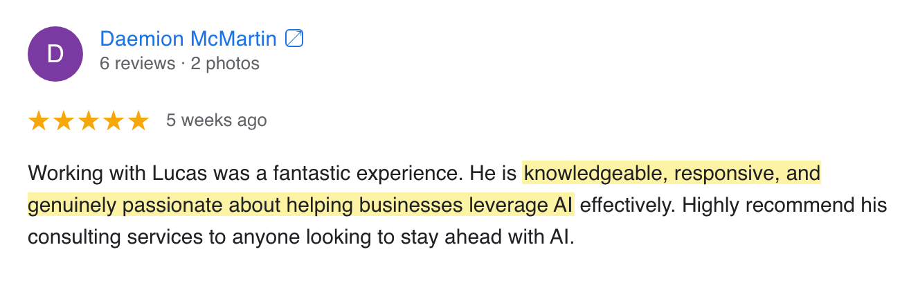 Google review screenshot